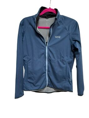Gore Women's Navy Lightweight Softshell Jacket with Light Blue Trim Size M